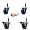 Service Caster 3'' Solid Poly Wheel Swivel 3/4'' Expanding Stem Caster Set 2 Brakes, 4PK SCC-EX20S314-SPUS-2-PLB-2-34 - alternate 2